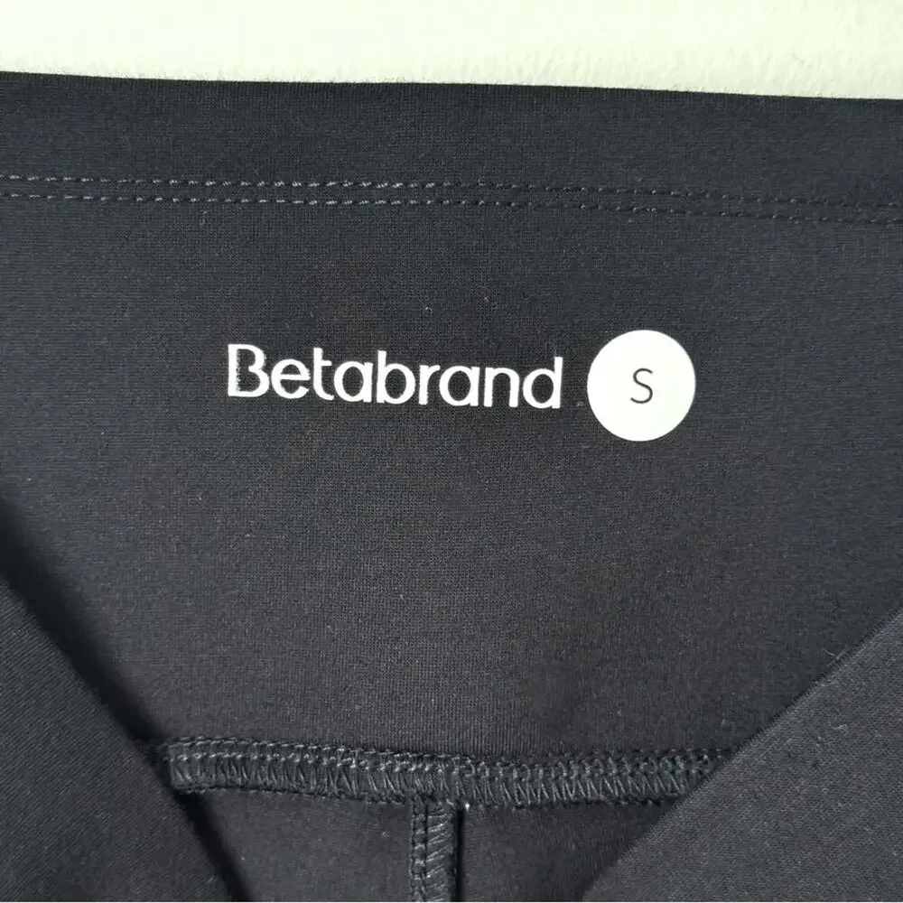 Betabrand SMALL Power Down Skinny Pants Black High Rise Pull-On - Picture 4 of 6